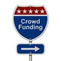 American Crowd Funding Highway Road Sign Royalty Free Stock Photo