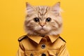 American Curl Cat Dressed As A Policeman On