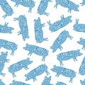 American cuts of pork seamless pattern