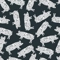 American cuts of pork seamless pattern