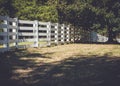 American deep south white plantation plank fencing