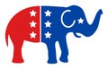 Raster American Democratic Elephant Flat Icon Symbol