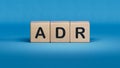 American Depositary Receipt acronym ADR. Business concept.