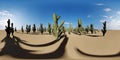 American desert at sunset 3d rendering Royalty Free Stock Photo