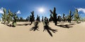 American desert at sunset 3d rendering Royalty Free Stock Photo