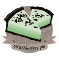 Grasshopper pie traditional American dessert. Colorful illustration in cartoon style Royalty Free Stock Photo
