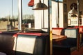 American diner interior at sundown Royalty Free Stock Photo