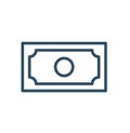 American dollar bill editable line art icon for financial apps and websites