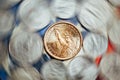 American dollar and cent coins Royalty Free Stock Photo