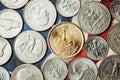 American dollar and cent coins Royalty Free Stock Photo