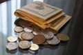 American dollar cent coins, macro view Royalty Free Stock Photo