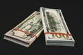 american Dollars banknotes isolated on black background Royalty Free Stock Photo