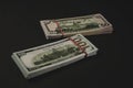american Dollars banknotes isolated on black background Royalty Free Stock Photo