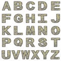 American dollars font with outline