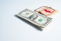 American dollars in mouse trap Royalty Free Stock Photo