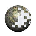 American dollars sphere with pieces Royalty Free Stock Photo