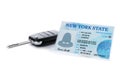 American driving license and car key Royalty Free Stock Photo