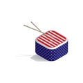 American drum three dimensional design on white background