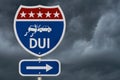 American DUI Highway Road Sign
