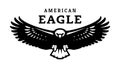 American eagle in flight logo, symbol. Vector illustration.