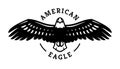 American eagle in flight logo, symbol. Vector illustration.