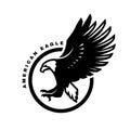 American eagle. Flying bird logo, emblem. Vector illustration.