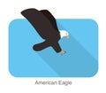 American eagle flying flat icon vector illustration Royalty Free Stock Photo