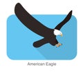 American eagle flying flat icon vector illustration Royalty Free Stock Photo