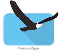 American eagle flying flat icon vector illustration Royalty Free Stock Photo