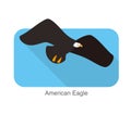 American eagle flying flat icon vector illustration Royalty Free Stock Photo