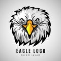 American eagle head logo or bald eagles vector label Royalty Free Stock Photo