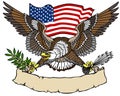 American eagle holding an olive branch and arrows Royalty Free Stock Photo