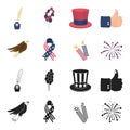 American eagle, ribbon, salute. The patriot day set collection icons in black,cartoon style vector symbol stock Royalty Free Stock Photo
