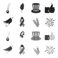 American eagle, ribbon, salute. The patriot day set collection icons in black,monochrome style vector symbol stock Royalty Free Stock Photo
