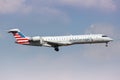 American Eagle SkyWest Airlines Bombardier CRJ700 airplane at Dallas Fort Worth Airport in the United States