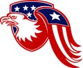 American Eagle Stars and Stripes Flag Shield Retro Royalty Free Stock Photo