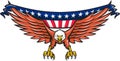 American Eagle Swooping USA Flag Retro Royalty Free Stock Photo