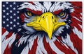 american eagle with usa flag pattern independence day concept 4th of July Royalty Free Stock Photo