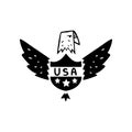 American eagle, USA symbol, retro design element for logo, badge vector Illustration on a white background Royalty Free Stock Photo