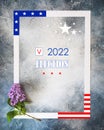 American election 2022 banner with frame and inscription