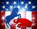 American Election Concept Democrat Donkey Beating Republican Elephant Royalty Free Stock Photo