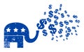 American Elephant Stimulus Dollars Grunge Icon Image