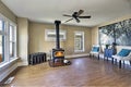 American empty living room interior in old style