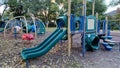 American empty playground in autumn