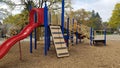 American empty playground in autumn