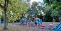 American empty playground in autumn