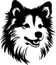 American Eskimo Dog Black Silhouette Generative Ai