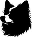 American Eskimo Dog Black Silhouette Generative Ai