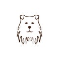 American eskimo icon. One of the dog breeds hand draw icon Royalty Free Stock Photo