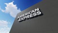 American Express logo on the wall, Editorial use only Royalty Free Stock Photo